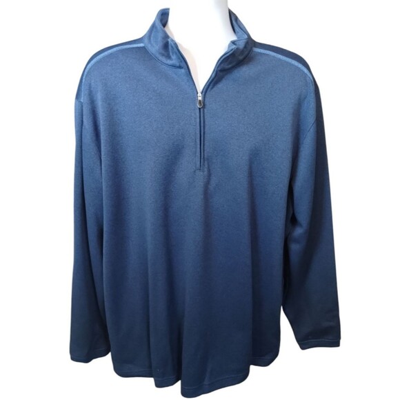 Pebble Beach Men’s LS 1/4 Zip Performance Pullover Blue Polyester XL - Picture 2 of 7